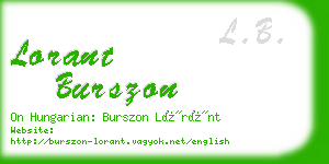 lorant burszon business card